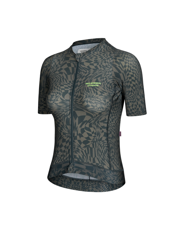 Women's Essential Jersey - Check Olive Green