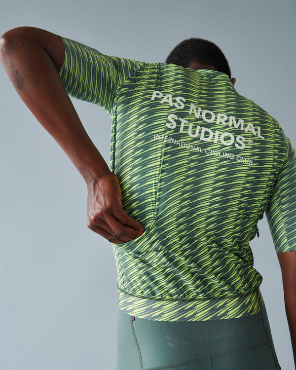 Solitude Jersey - Dark Moss/Lime Green