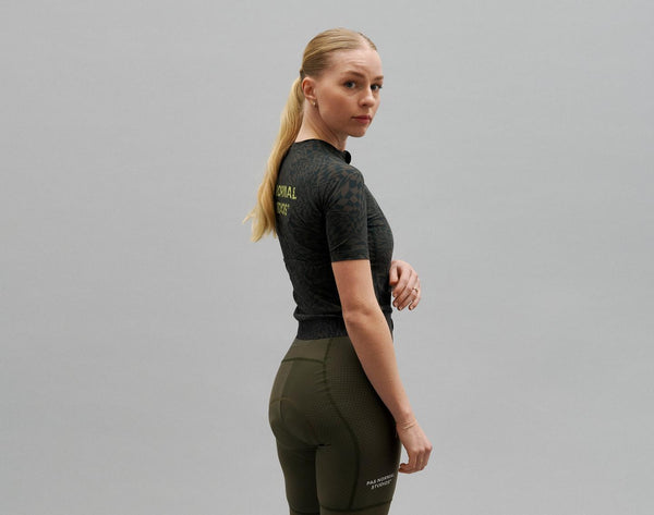 Women's Essential Jersey - Check Olive Green