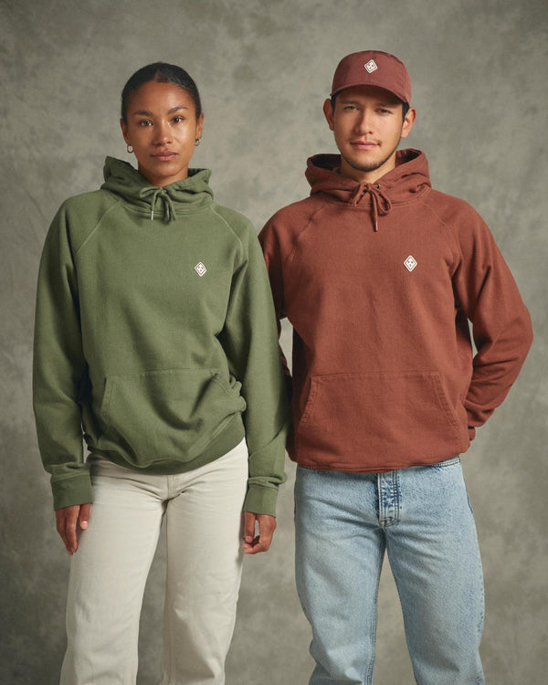 Off-Race Patch Hoodie - Dusty Olive