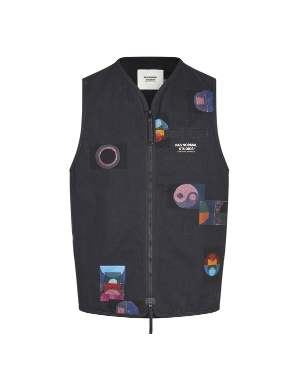 T.K.O. Off-Race Cotton Twill Vest - Charcoal