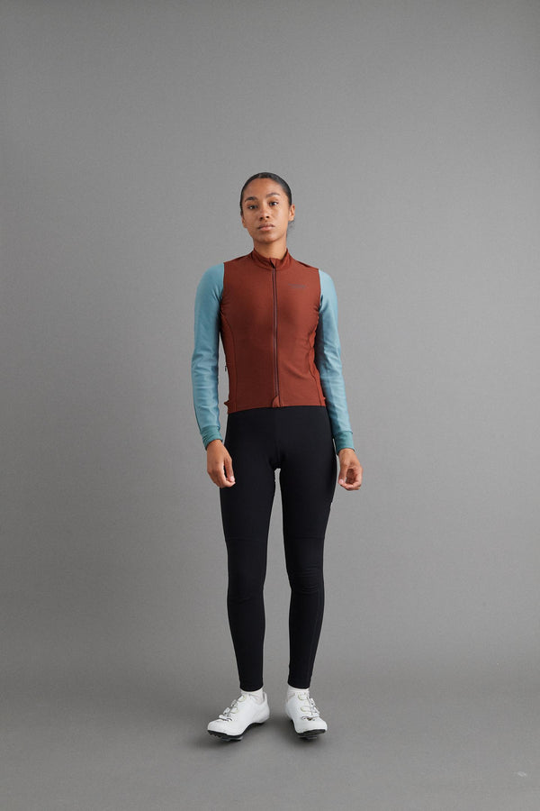 Women's Mechanism Thermal Long Sleeve Jersey - Mahogany/Dusty Teal