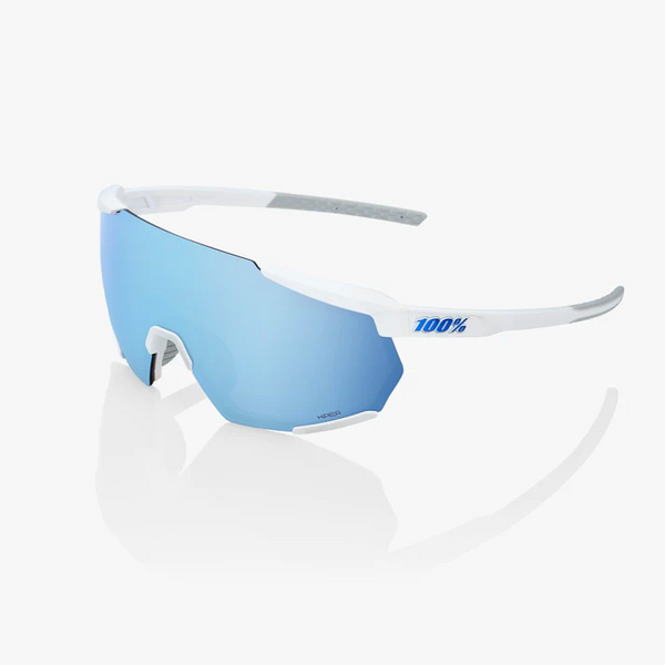 RACETRAP 3.0 - Matte White - HiPer Blue Multilayer Mirror Lens