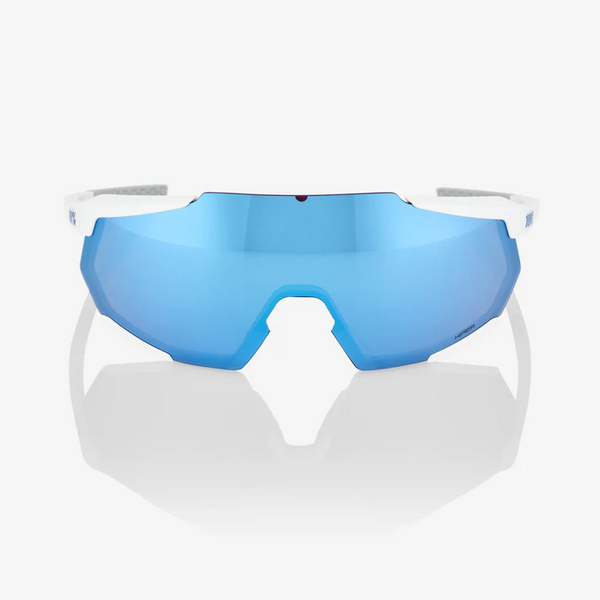 RACETRAP 3.0 - Matte White - HiPer Blue Multilayer Mirror Lens