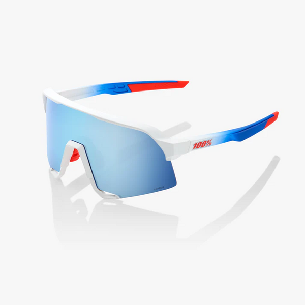 S3 - TotalEnergies Team Matte White / Metallic Blue - Hiper Blue Multilayer Mirror Lens