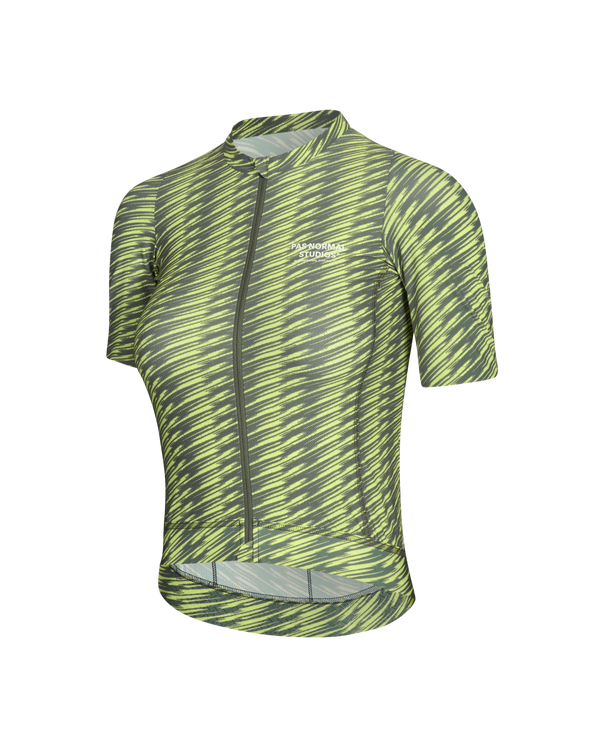 Women's Solitude Jersey - Dark Moss / Lime Green