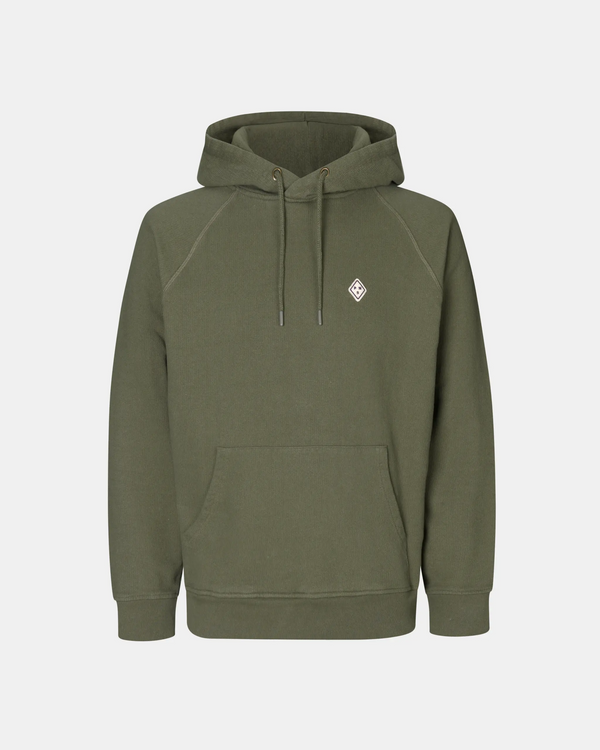 Off-Race Patch Hoodie - Dusty Olive