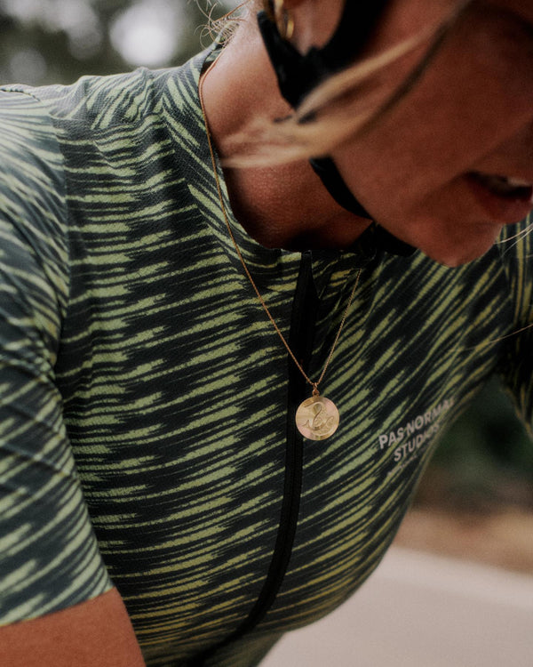 Women's Solitude Jersey - Dark Moss / Lime Green