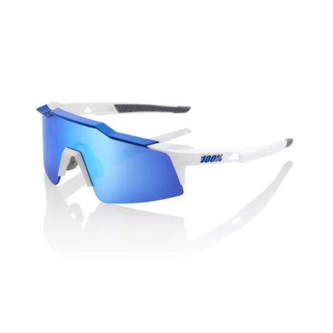 SPEEDCRAFT SL - Matte White/Metallic Blue - HiPER Blue Multilayer Mirror Lens